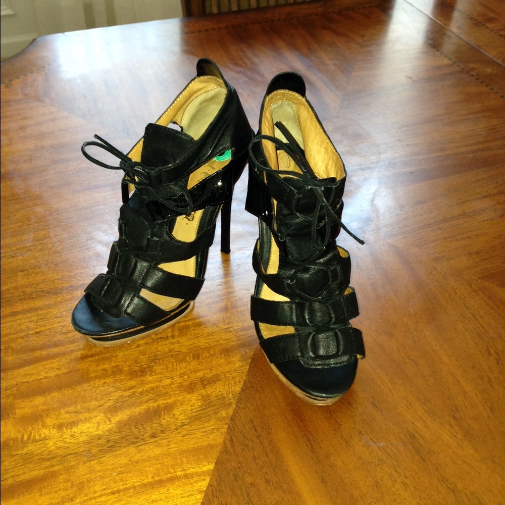L.A.M.B Gladiator Sandals - Black